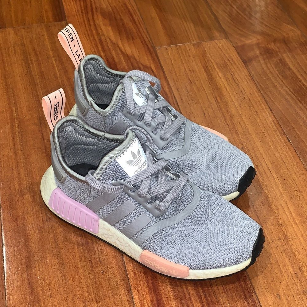 Adidas NMD R1 Gray with Pink Highlights - Picture 4 of 10